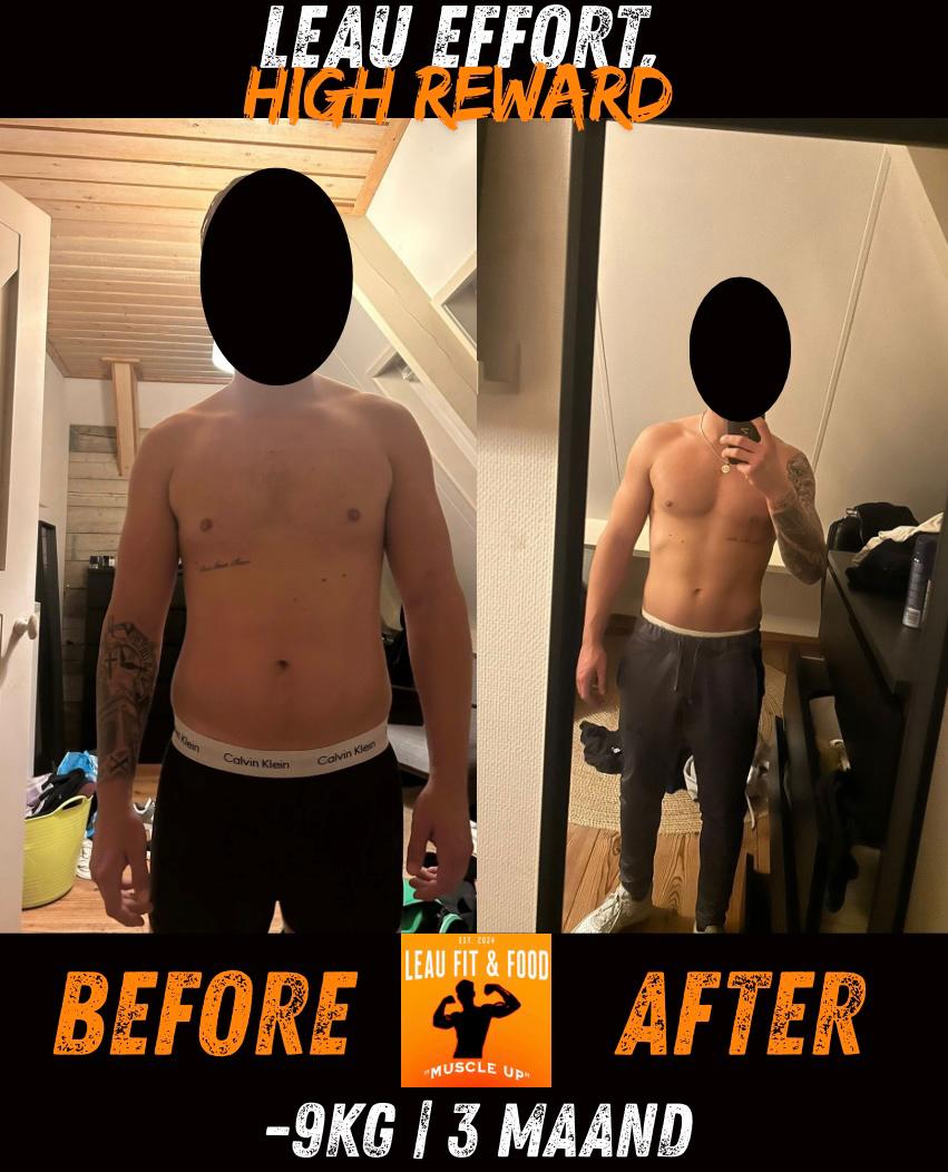 Voor en na resultaat: -9kg in 3 maanden